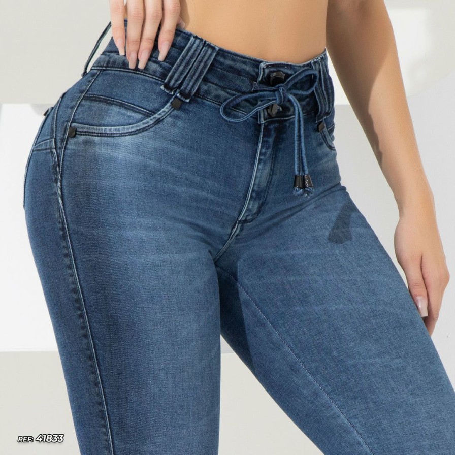 Women * | Representacao Jeans Turbo Collection Women Straight Jeans 41833 Medium Blue