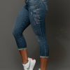 Women * | Pl Jeans 60620 Capri Pants With Push Up Butt And Logomania