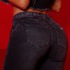 Women * | Pl Jeans 62422 Jeans With Logomania Belt Identity Black