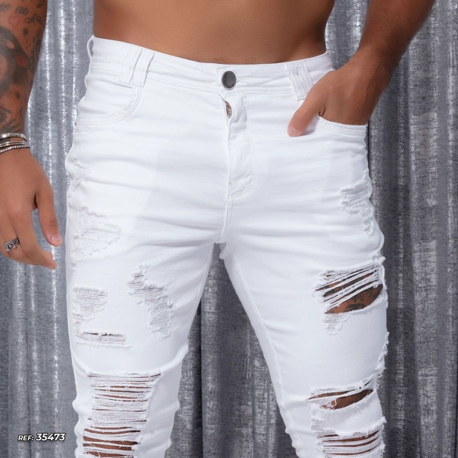 Men * | Representacao Jeans Men Pants Slim Destroyed 35473