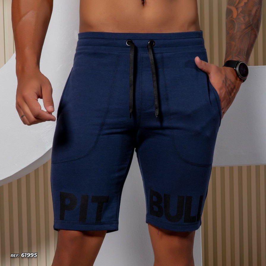 Men * | Pl Malha 61995 Sweat Shorts Total Comfort Navy Blue