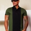 Men * | Pl Malha News 61688 Men'S Green Military Polo T-Shirt Green/Black