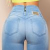 Women * | Pit Bull Jeans News 62536 Clear Perfect Waist Shaper Jeans Light Blue