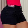 Women * | Pit Bull Jeans Loose Color Jeans Shorts 60002 Navy Blue