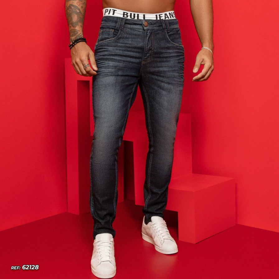 Men * | Pl Jeans 62128 Men'S Jeans Perfect Fit With Ruffle Dark Blue