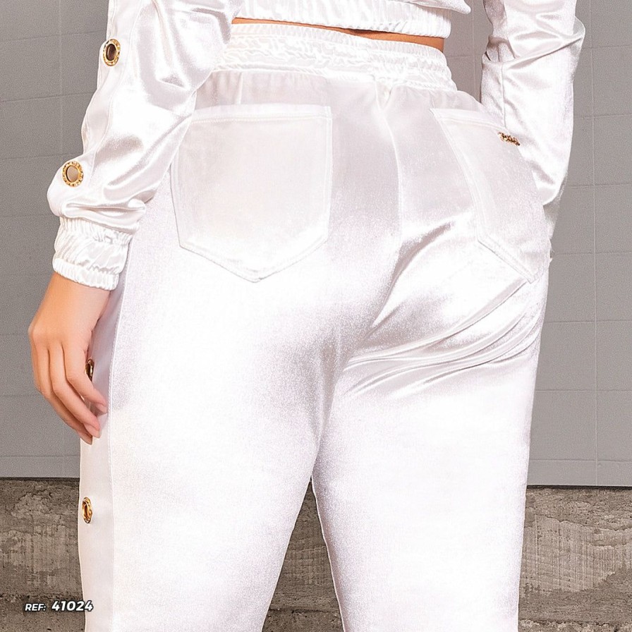 Women * | Pl Representacao Malha Women Jogger Pants 41024 Off White