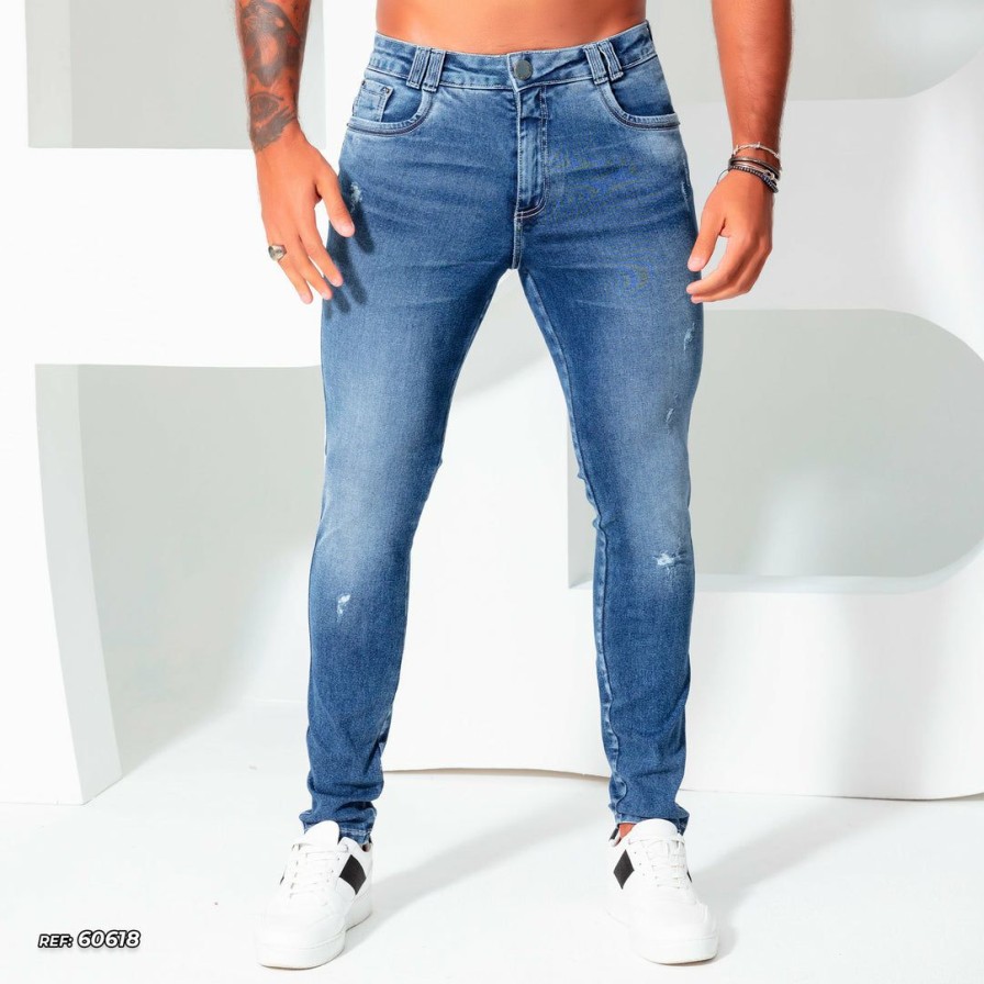 Men * | Representacao Jeans Men'S Slim Jeans With Threadbare Pants 60618