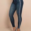 Women * | Pl Jeans 62721 Jeans With Push Up Butt And Logomania Sash News Medium Blue