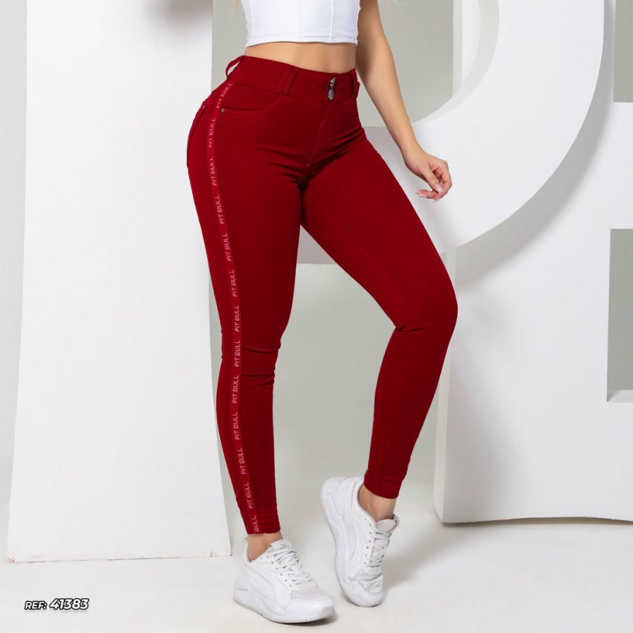 Women * | Pit Bull Jeans Conecte-Se Skinny Jeans 41383 Marsala