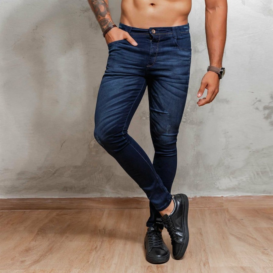 Men * | Representacao Jeans Men Straight Jeans 36370 Dark Blue