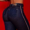 Women * | Pit Bull Jeans 63722 Shaper Skinny Pants With High Waistband And Butt Lift Effect Dark Blue