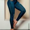 Women * | Piloto Jeans 65230 Destroyed Double Waist Jeans With Beaded Details News Medium Blue