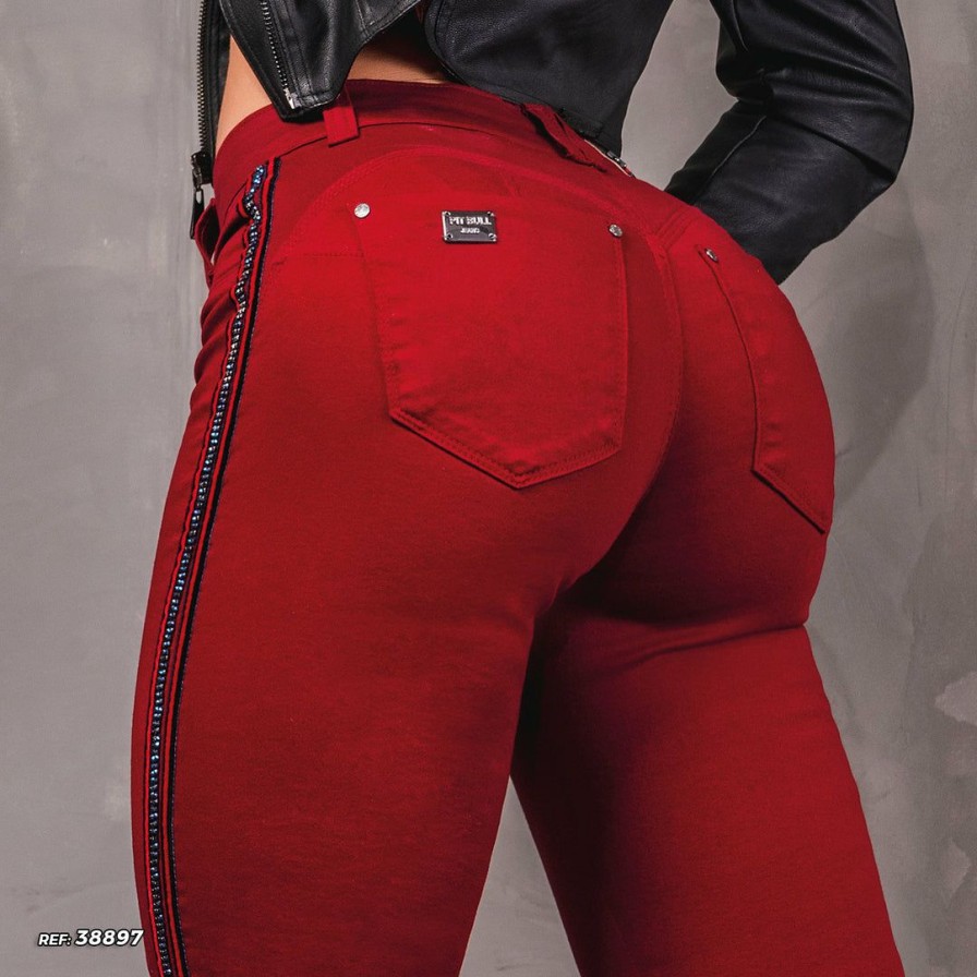 Women * | Representacao Jeans Women Skinny Jeans 38897 Red