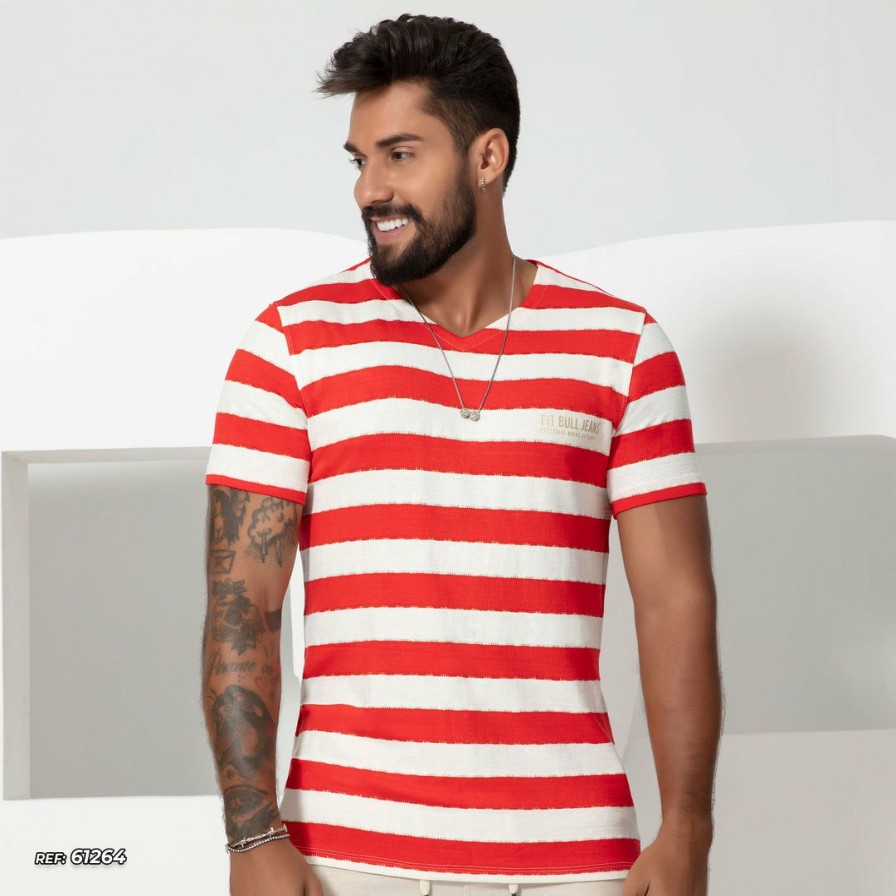 Men * | Pl Malha Men'S V-Neck T-Shirt- 61264