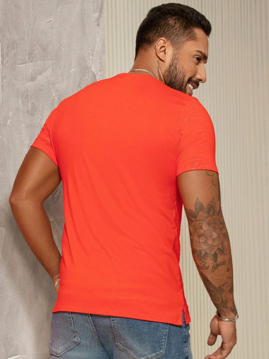 Men * | Pl Malha Identity 62498 Men'S T-Shirt With Logomania Orange