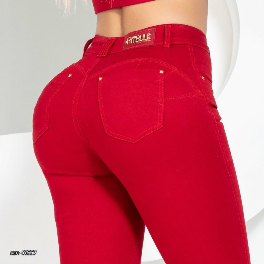 Women * | Representacao Jeans Women Flare Jeans 41557 Red