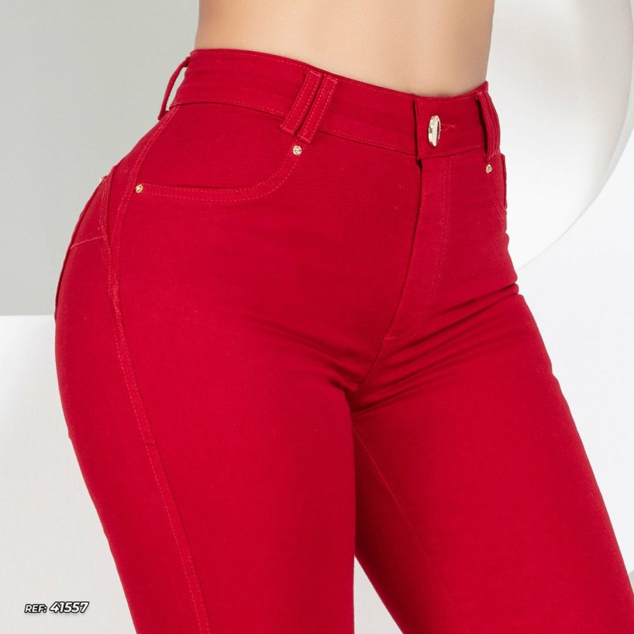 Women * | Representacao Jeans Women Flare Jeans 41557 Red