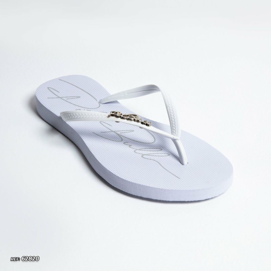 Women * | Mallei Basic Slipper With Gold 62820 White