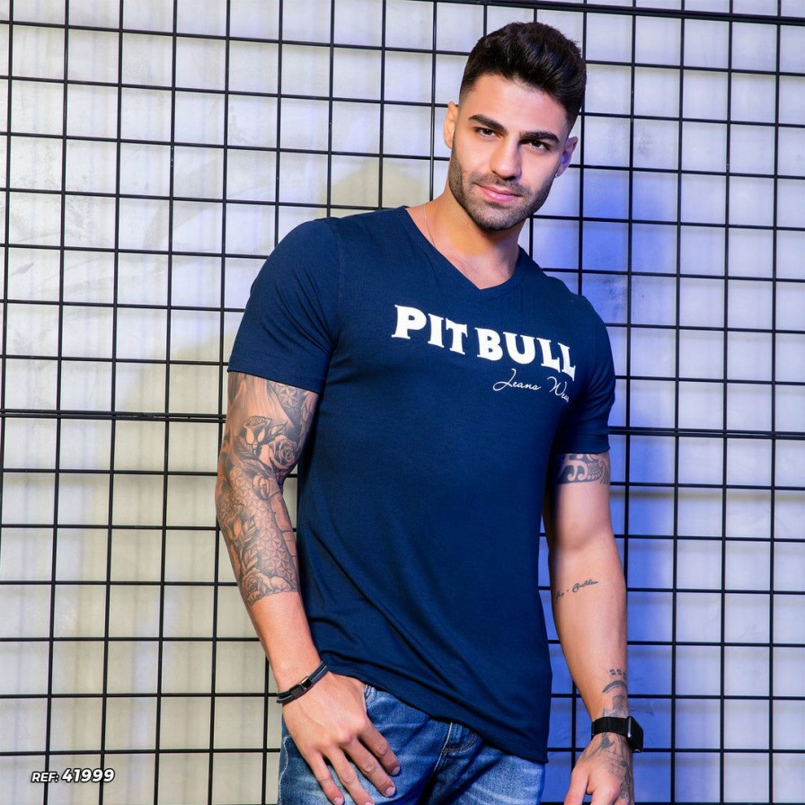 Men * | Pit Bull Malha Men V-Neck Shirt 41999