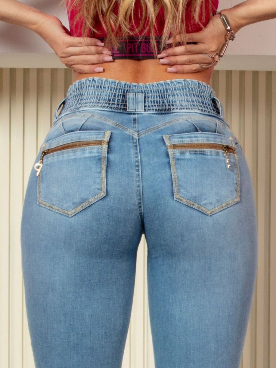 Women * | Pit Bull Jeans Tight Pants With Butt Lift Effect And Shaping Waist 61558 Movement