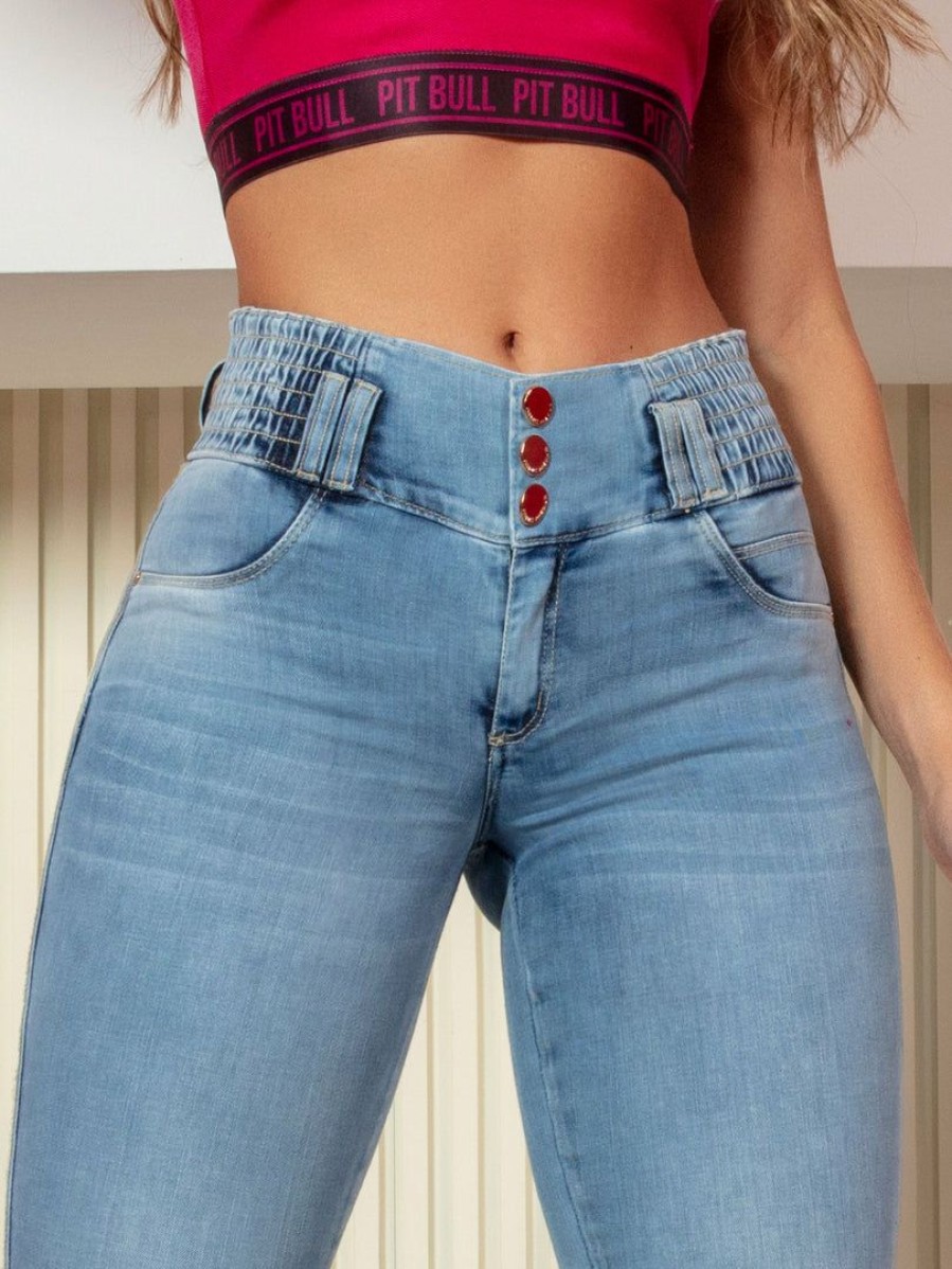 Women * | Pit Bull Jeans Tight Pants With Butt Lift Effect And Shaping Waist 61558 Movement