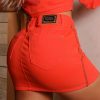 Women * | Pl Jeans 62229 Sexy Miniskirt With Butt Lifting Effect And Total Comfort Orange