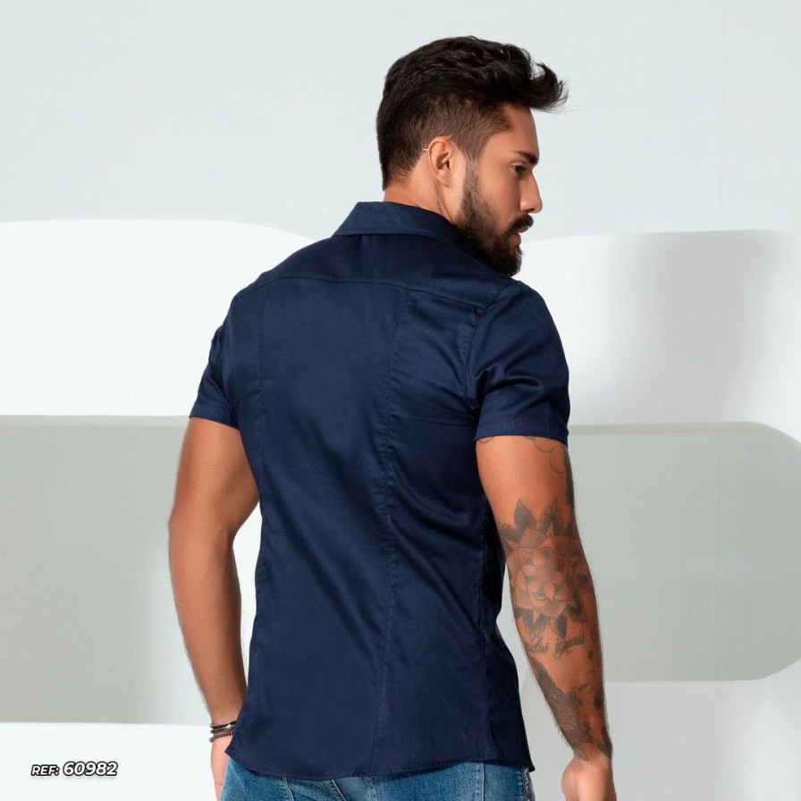 Men * | Pl Representacao Malha Animal Face Male Shirt 60982 Men Blue