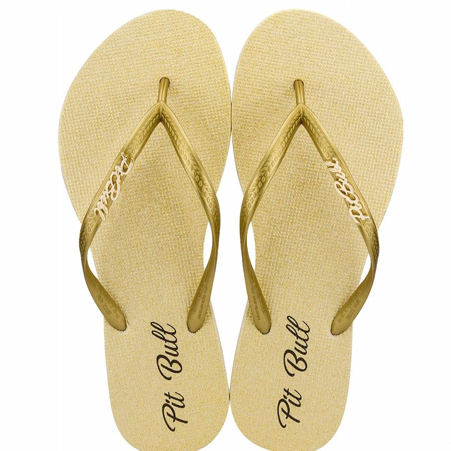 Women * | Pit Bull Jeans Women'S Slipper Gold Luxury 34679 Beige