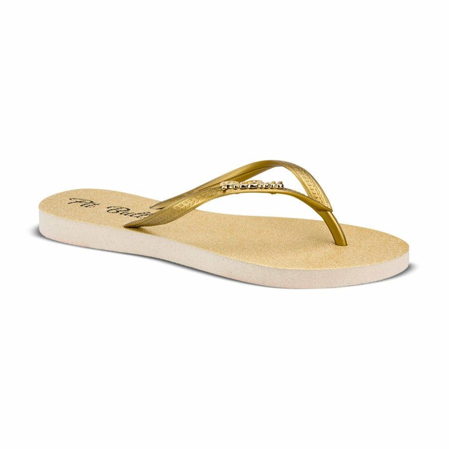 Women * | Pit Bull Jeans Women'S Slipper Gold Luxury 34679 Beige