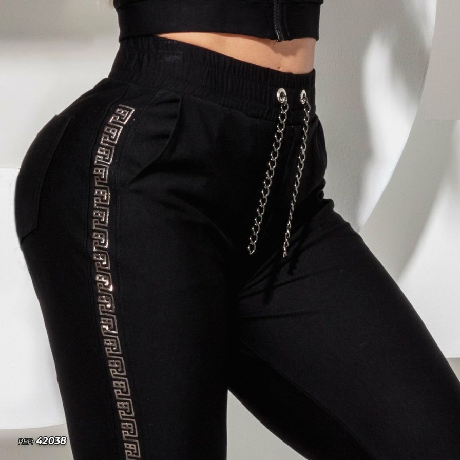 Women * | Pl Representacao Malha Women Jogger Pants 42039 Turbo Collection Black