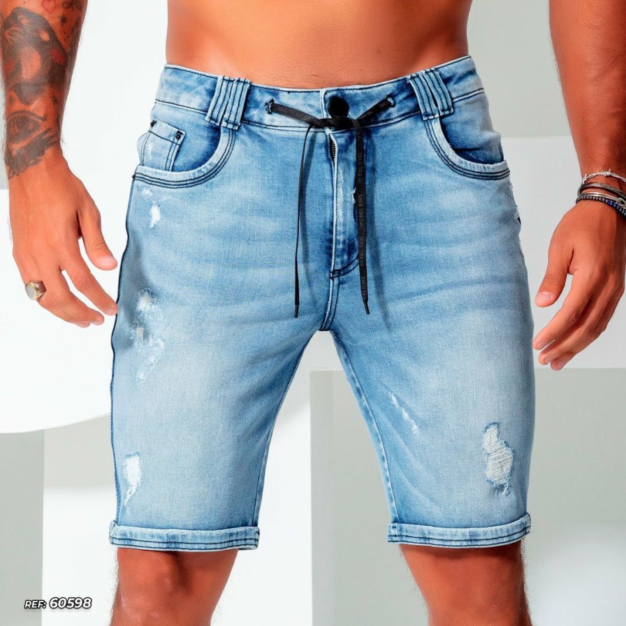 Men * | Pl Representacao Jeans Men'S Denim Jogger Shorts 60598