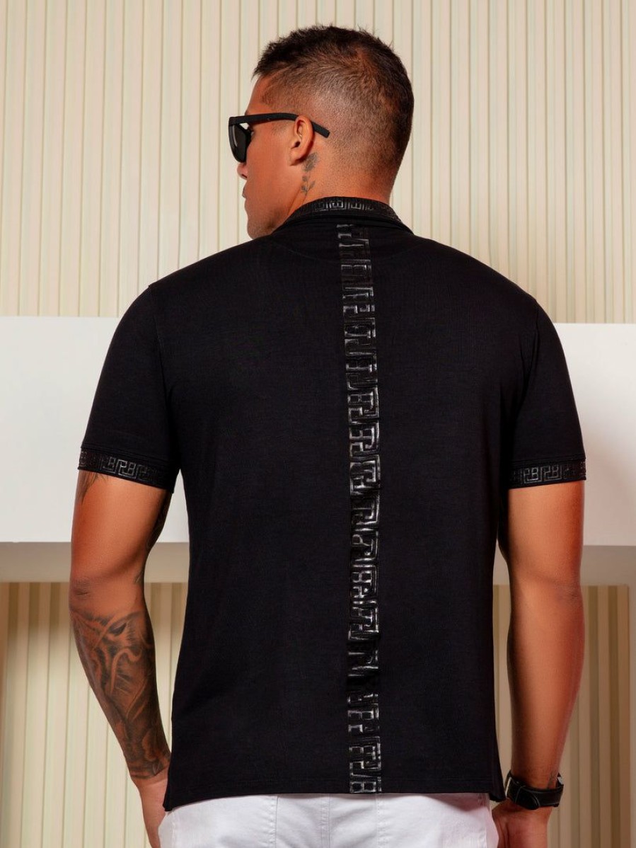 Men * | Pl Malha Polo T-Shirt Traditional With Exclusive Logomania 40974 Black