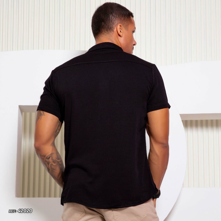 Men * | Pl Malha Men Long Sleeve Shirt- 42020 Black