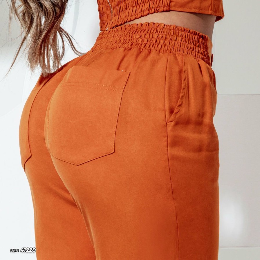 Women * | Pl Representacao Malha Women Skinny Pants 41229 Orange