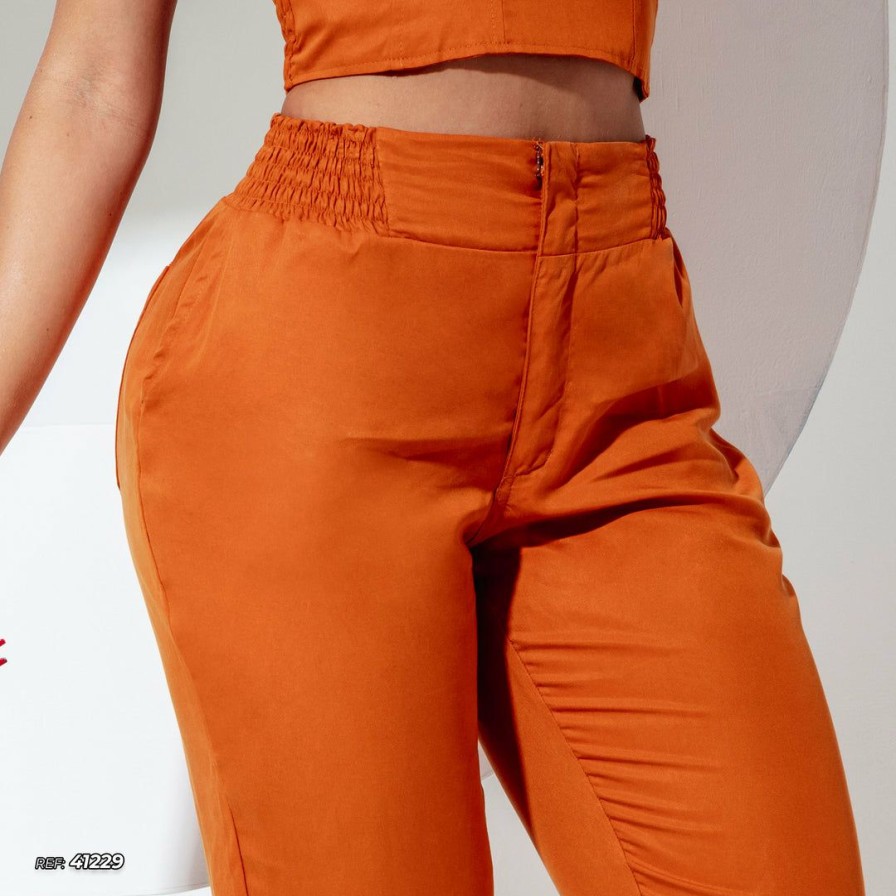 Women * | Pl Representacao Malha Women Skinny Pants 41229 Orange