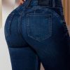 Women * | Pl Jeans News 61517 Denim Pants With Butt Lift Effect Dream Curves Medium Blue