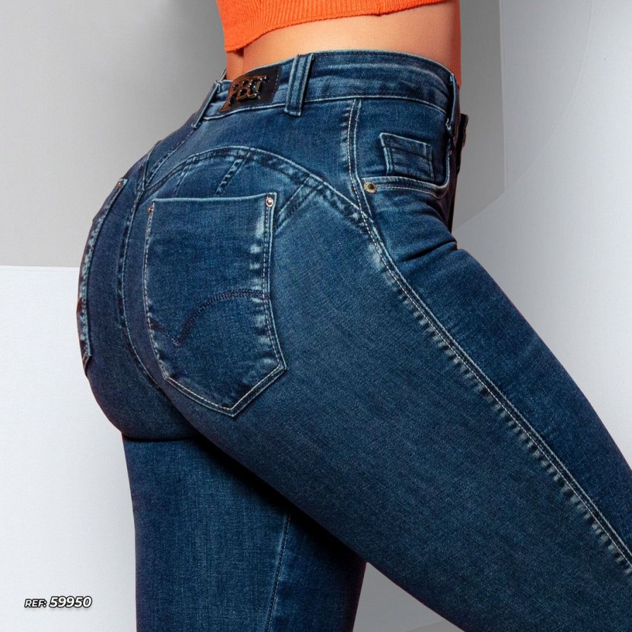 Women * | Pit Bull Jeans Conecte-Se High Waisted Jeans Fitted 59950