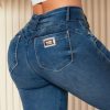 Women * | Pit Bull Jeans 42437 Mid-Waist Destroyed Shaping Jeans Conecte-Se