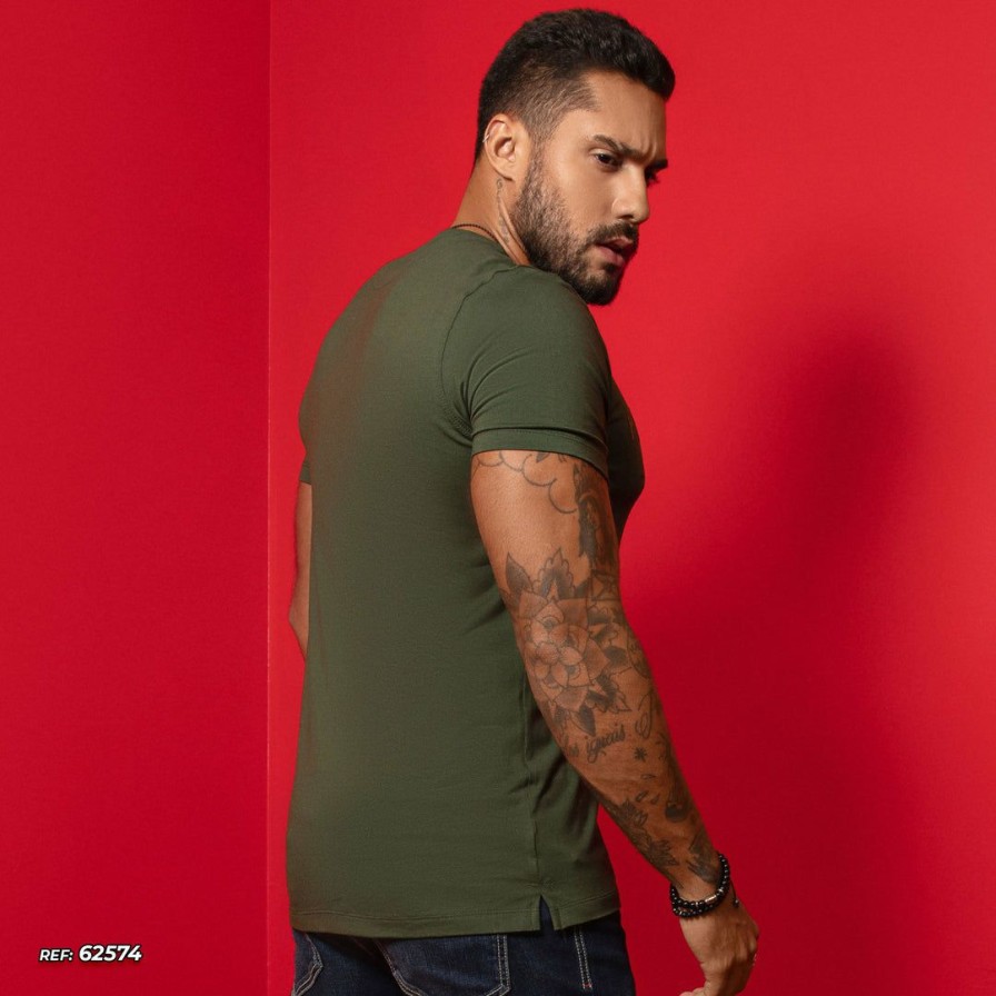 Men * | Pl Malha Identity 62574 Men'S T-Shirt With Stylish Logomania Green