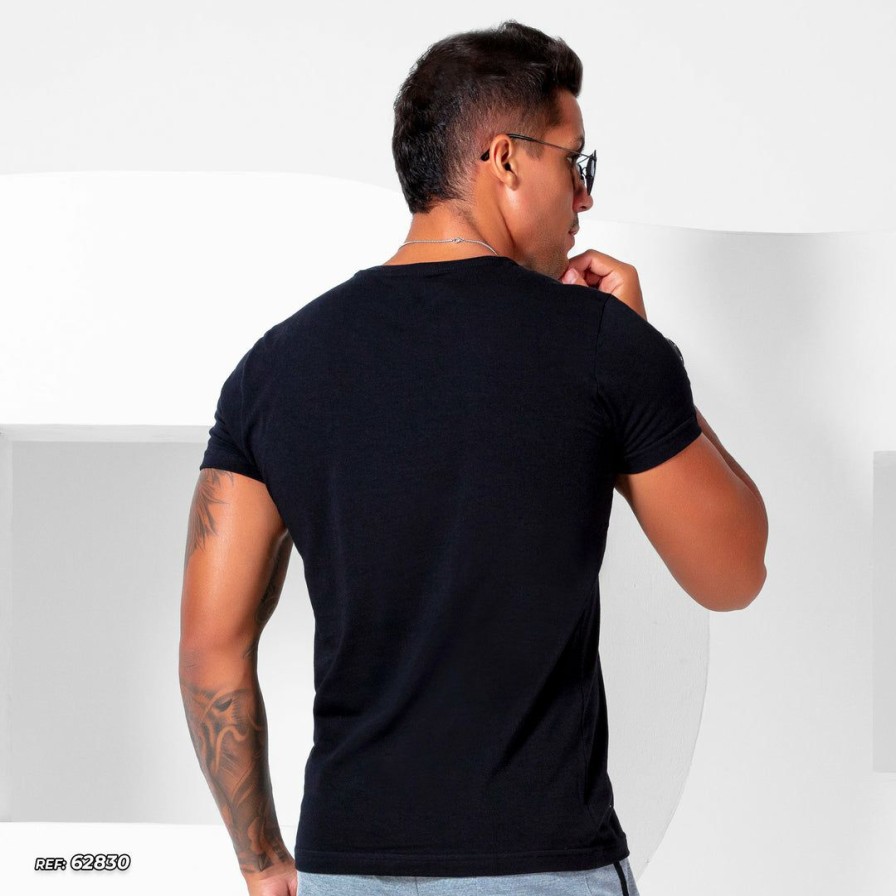 Men * | Pl Malha Basic T-Shirt Round Neck 62830