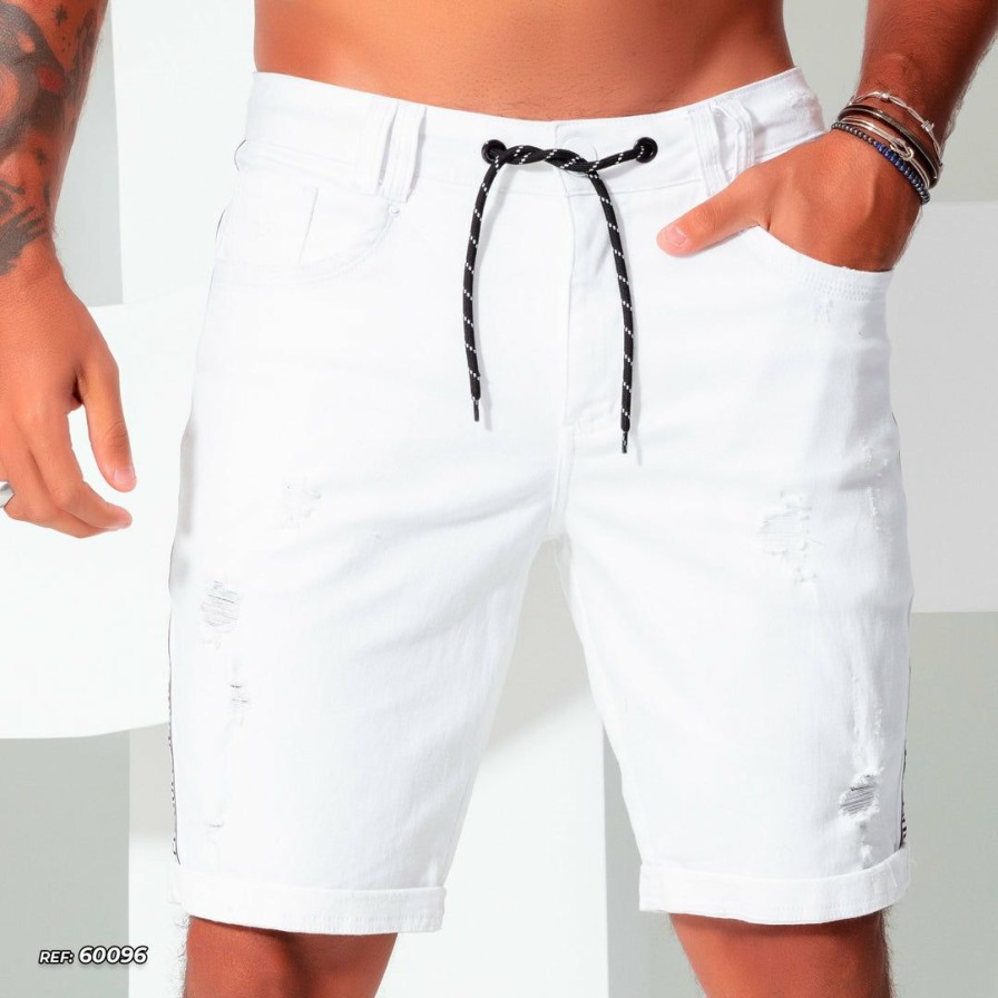 Men * | Representacao Jeans Men'S Shorts With Personalization 60096 White