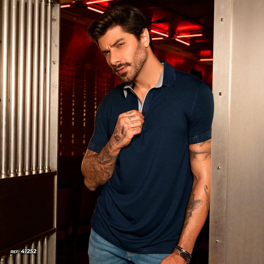 Men * | Pl Malha Classic Polo Shirt Pit Bull Style 41252 Men