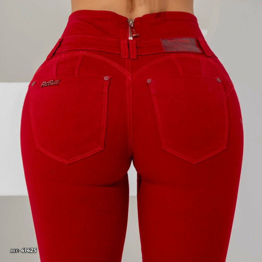 Women * | Pl Jeans Turbo Collection Women Skinny Jeans 41425 Red