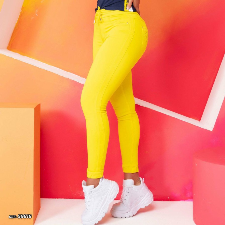 Women * | Representacao Jeans Women Female Jogger Jeans 59818 Yellow