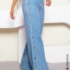 Women * | Pl Jeans 62801 Wide Leg Pants Bottoms Dark Blue