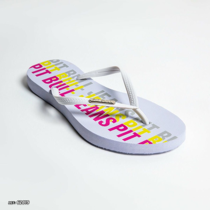 Women * | Mallei Colorful Slipper Pit Bull 62819 Women White