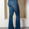 Women * | Pl Jeans 62578 Modeling Flare Pants With Butt Lift Effect And Logomania Pre Sale Dark Blue